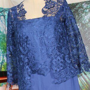 COCKTAIL PALAZZO PANTS SUIT ROYAL BLUE MEDIUM NWT (MOTHER OF BRIDE)